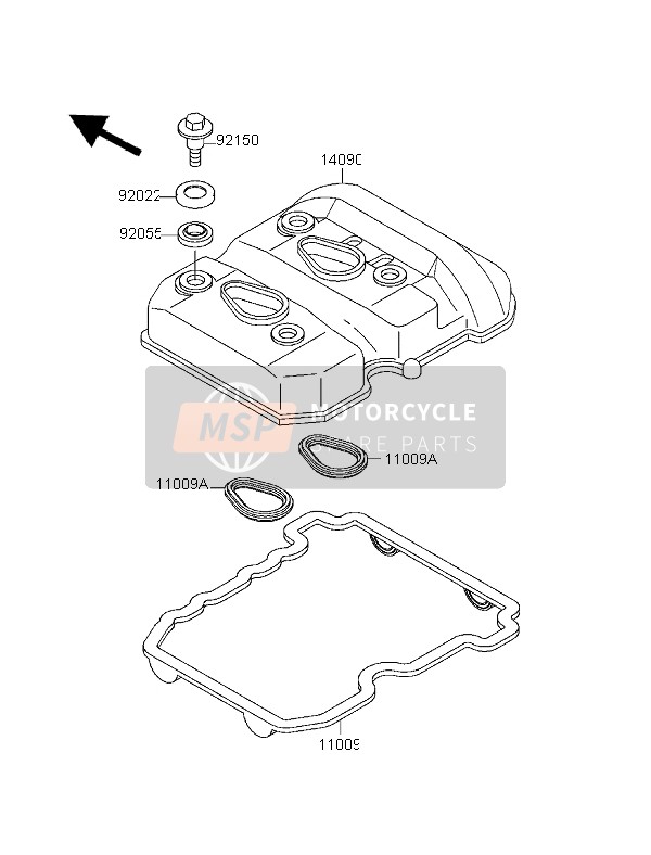 Kawasaki EL252 1996 Cylinder Head Cover for a 1996 Kawasaki EL252