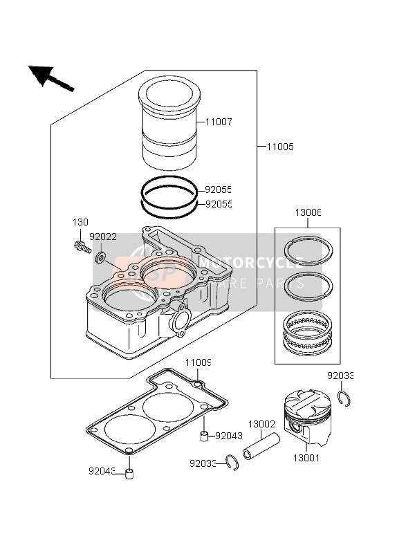 Kawasaki EL252 1996 Cylinder & Piston for a 1996 Kawasaki EL252