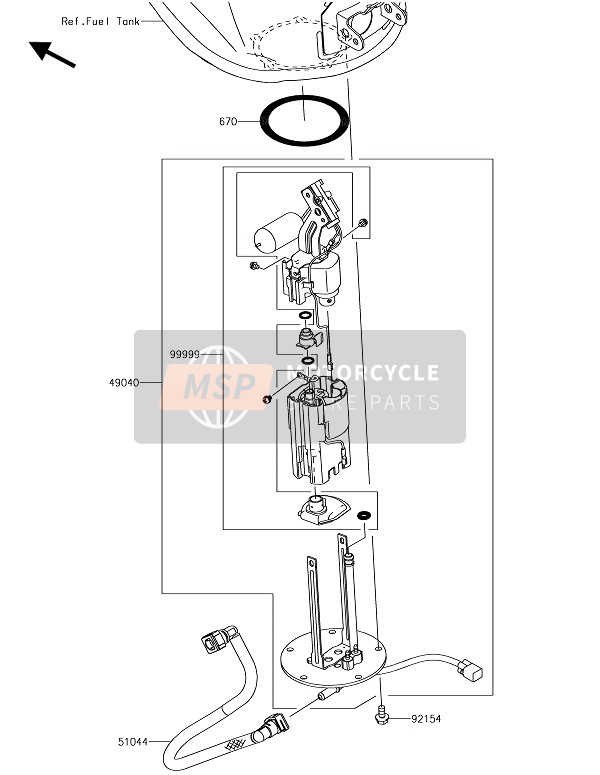 Kawasaki VERSYS 1000 2018 Pompa di benzina per un 2018 Kawasaki VERSYS 1000