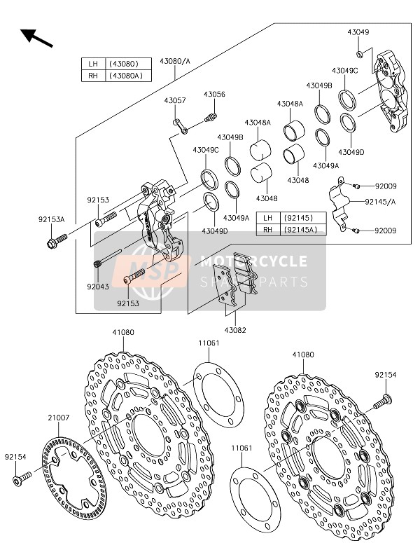 Kawasaki VERSYS 1000 2018 Freno frontal para un 2018 Kawasaki VERSYS 1000