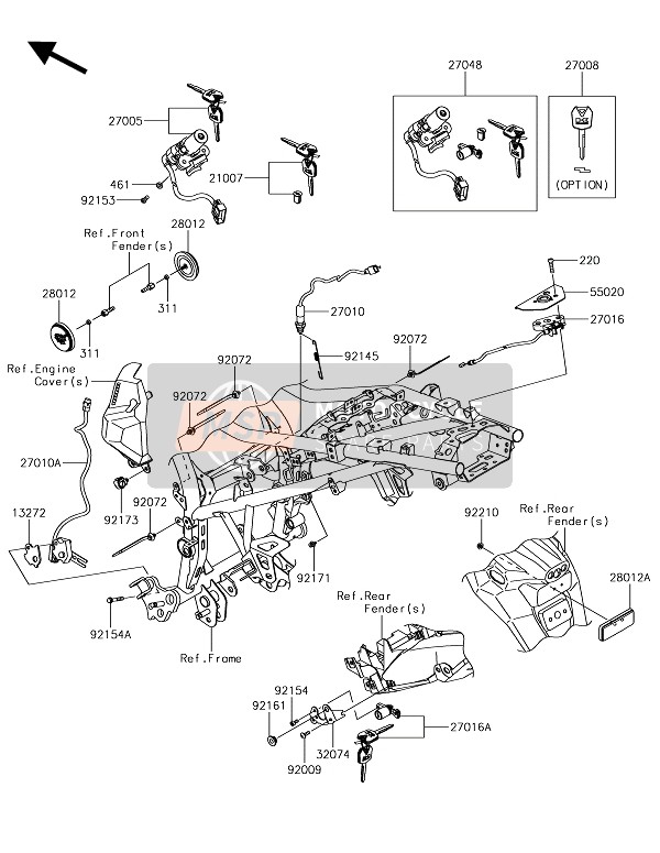 Kawasaki VERSYS-X 300 2018 Ignition Switch for a 2018 Kawasaki VERSYS-X 300