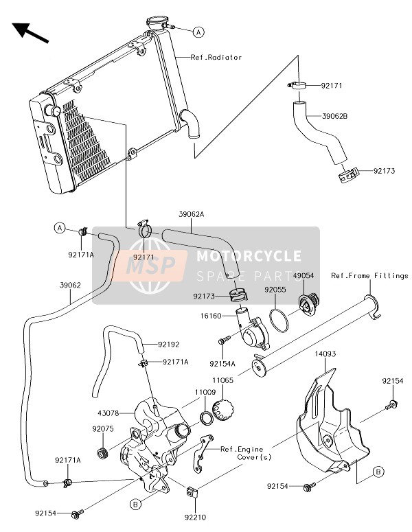 Kawasaki VULCAN S ABS 2018 Tubería de agua para un 2018 Kawasaki VULCAN S ABS