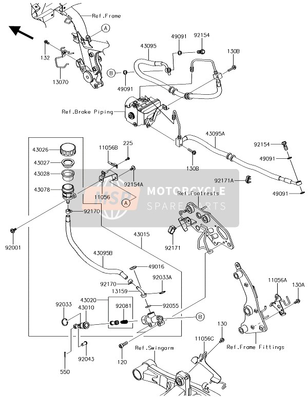 Kawasaki VULCAN S ABS 2018 Cilindro maestro trasero para un 2018 Kawasaki VULCAN S ABS