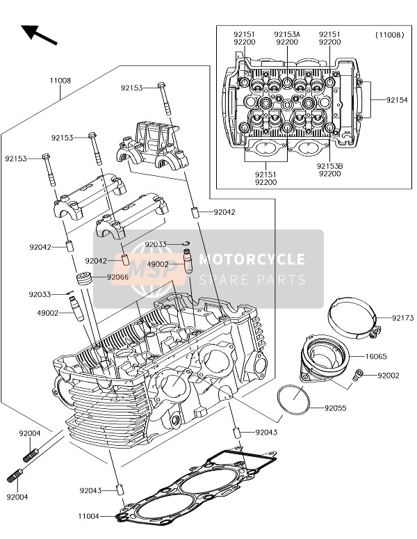 Kawasaki VULCAN S CAFE 2018 Cylinder Head for a 2018 Kawasaki VULCAN S CAFE