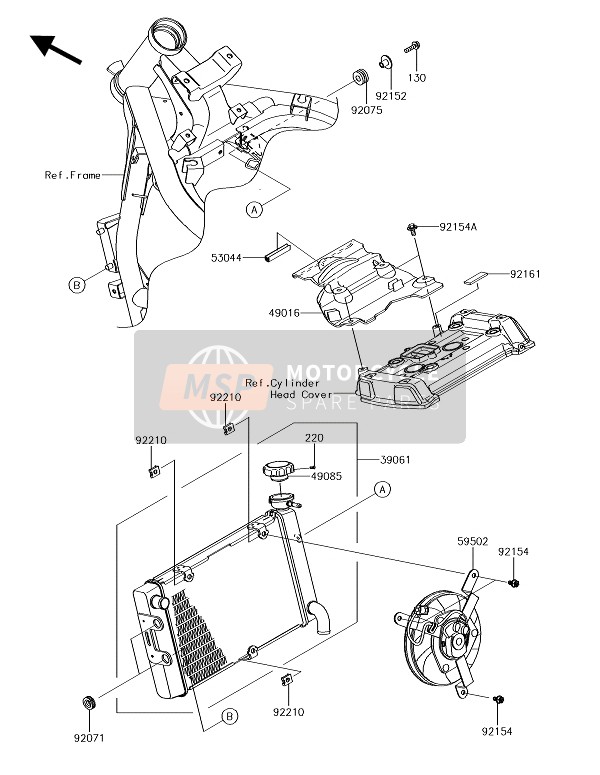 Kawasaki VULCAN S CAFE 2018 Radiator voor een 2018 Kawasaki VULCAN S CAFE