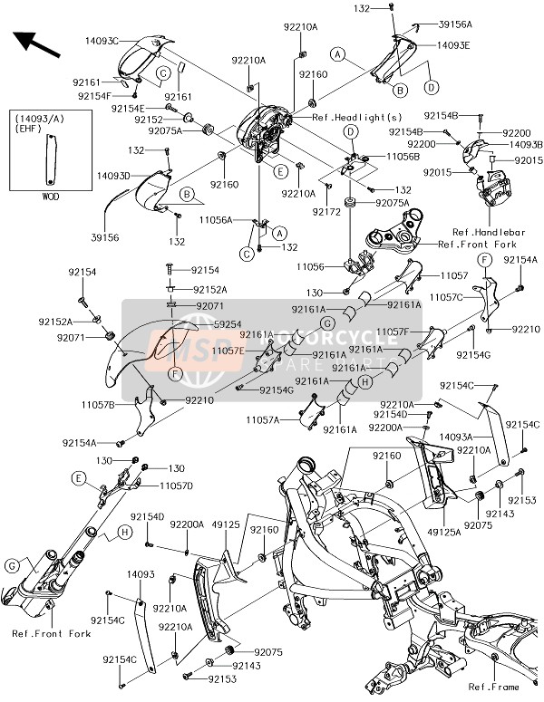 110570220, Bracket, Lh, Kawasaki, 1