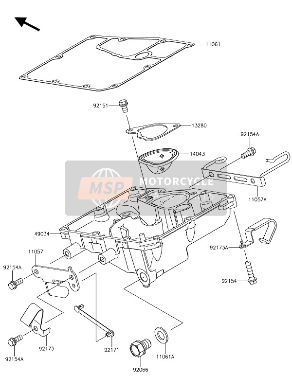 Kawasaki Z650 2018 Carter d'huile pour un 2018 Kawasaki Z650