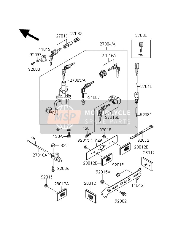 270055106, SWITCH-ASSY-IGNITION, Kawasaki, 1