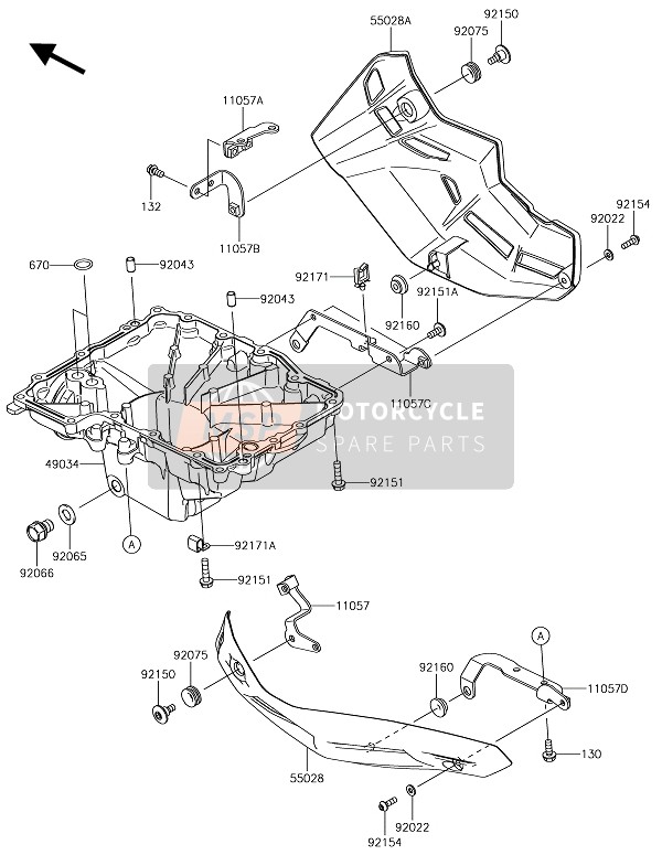 Kawasaki Z900 2018 Carter d'huile pour un 2018 Kawasaki Z900