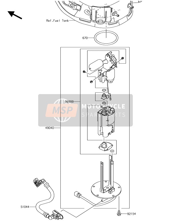 Kawasaki Z900 2018 Fuel Pump for a 2018 Kawasaki Z900