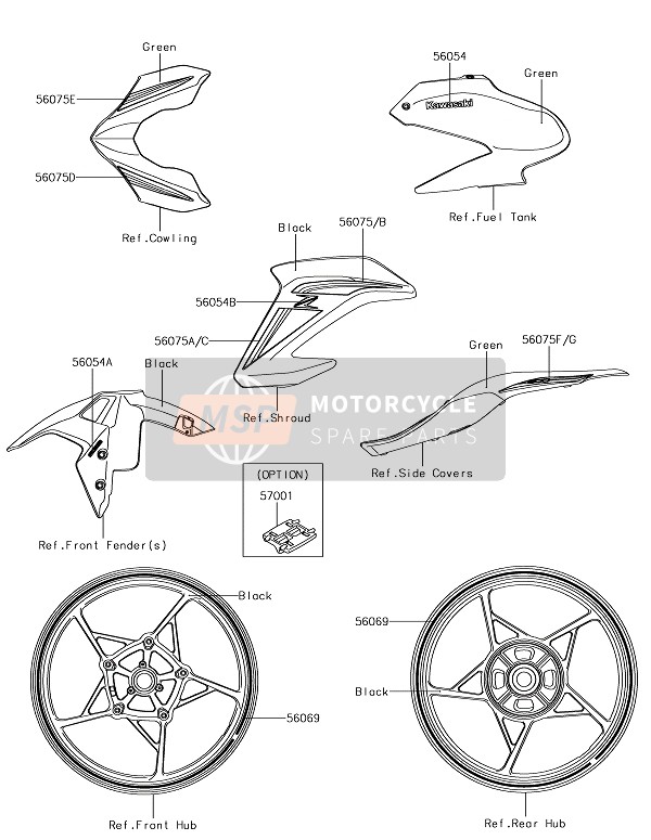 560753818, Pattern,Shroud,Rh,Lwr, Kawasaki, 0