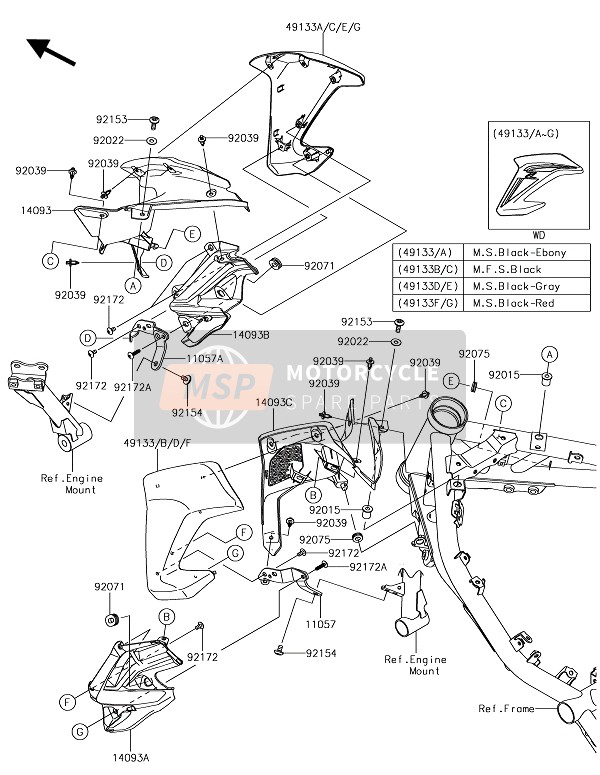 491335396660, Shroud,Lh,M.S.Black, Kawasaki, 0