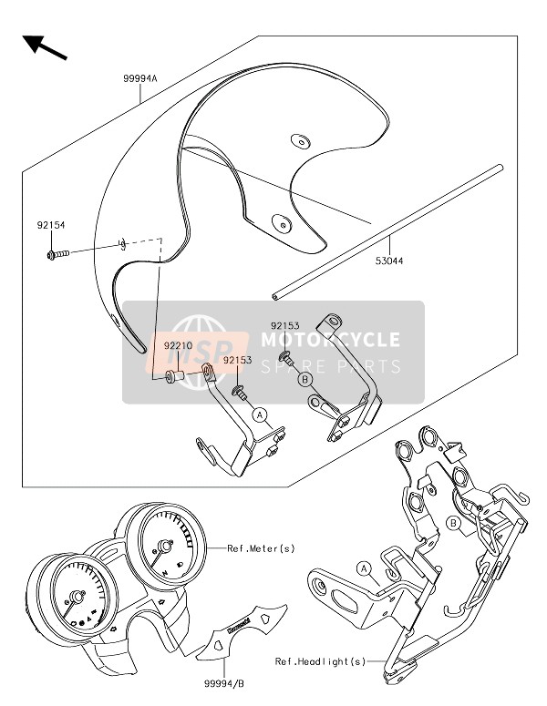 999941016, Indicator Cover, Alu, Kawasaki, 2