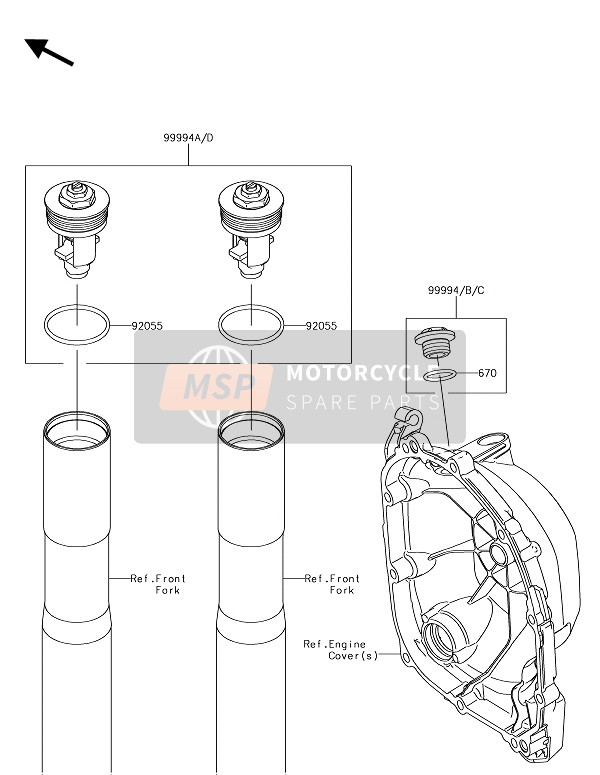 999941108, KIT-ACCESSORY,Fork Cap(Gold), Kawasaki, 0