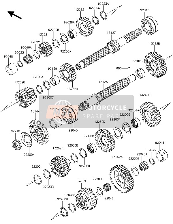 Kawasaki Z1000 2018 Getriebe für ein 2018 Kawasaki Z1000