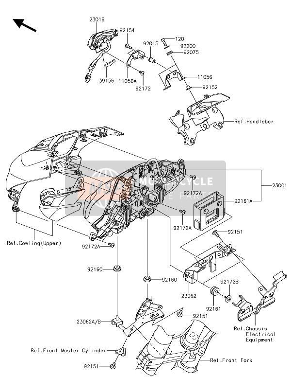 230620977, BRACKET-COMP, H.Lamp, Lwr, Kawasaki, 1