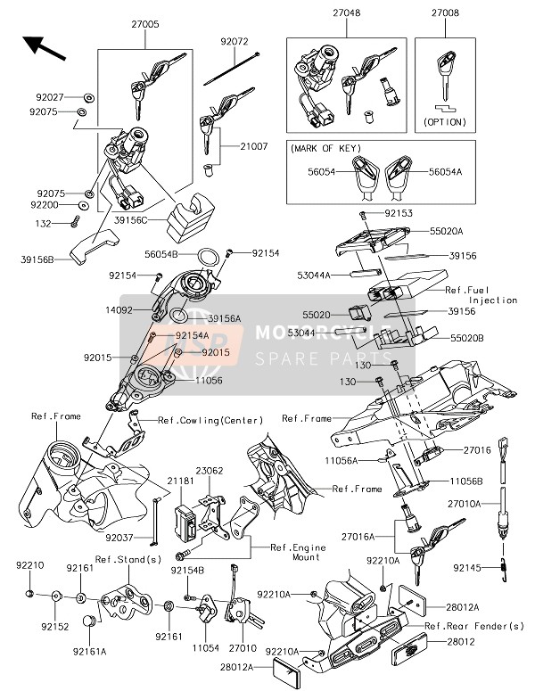 Kawasaki Z1000 2018 Ignition Switch for a 2018 Kawasaki Z1000