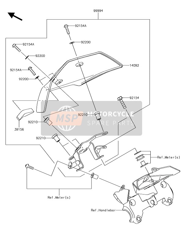 Kawasaki Z1000 2018 Accesorio (Cubierta del medidor) para un 2018 Kawasaki Z1000