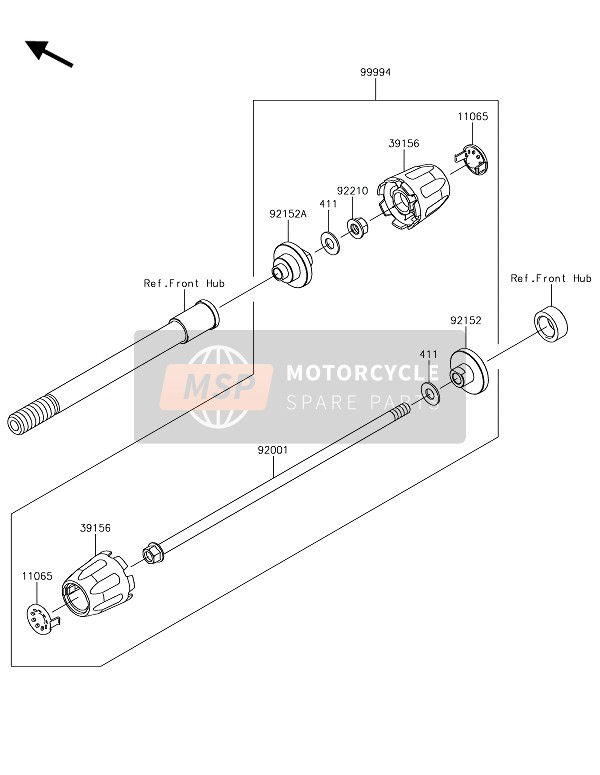 Kawasaki Z1000 2018 ZUBEHÖR (ACHSENSCHIEBER) für ein 2018 Kawasaki Z1000