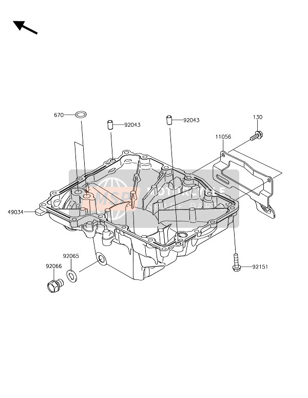 Kawasaki Z1000R 2018 Colector de aceite para un 2018 Kawasaki Z1000R