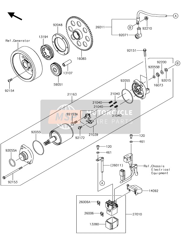 Kawasaki Z1000R 2018 Starter Motor for a 2018 Kawasaki Z1000R