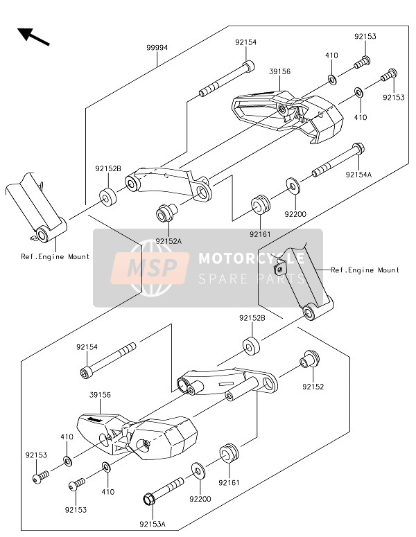 Kawasaki Z1000R 2018 Accessoire (Kap schuifregelaar) voor een 2018 Kawasaki Z1000R