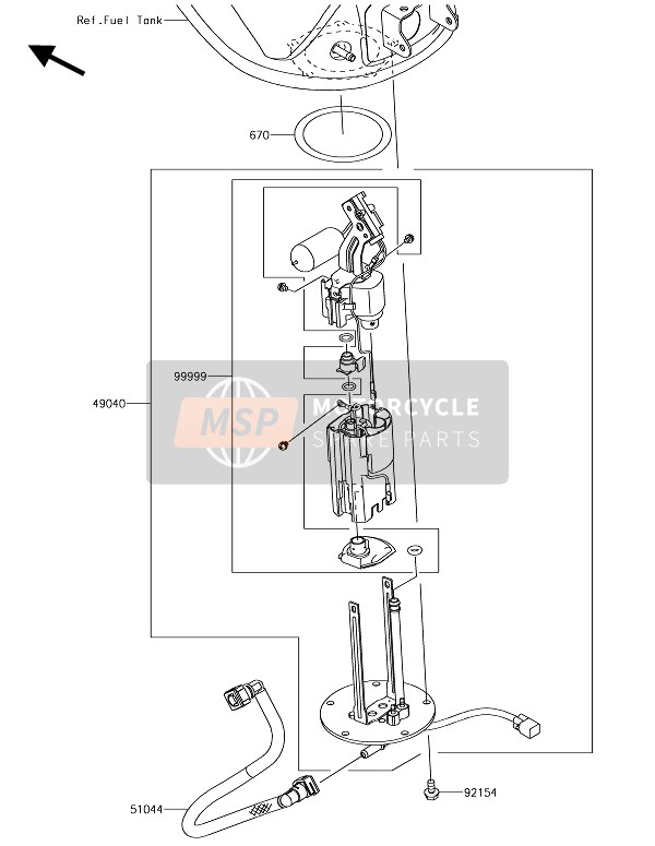 Kawasaki Z1000SX 2018 Fuel Pump for a 2018 Kawasaki Z1000SX