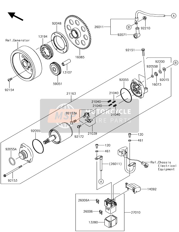 Kawasaki Z1000SX 2018 Starter Motor for a 2018 Kawasaki Z1000SX