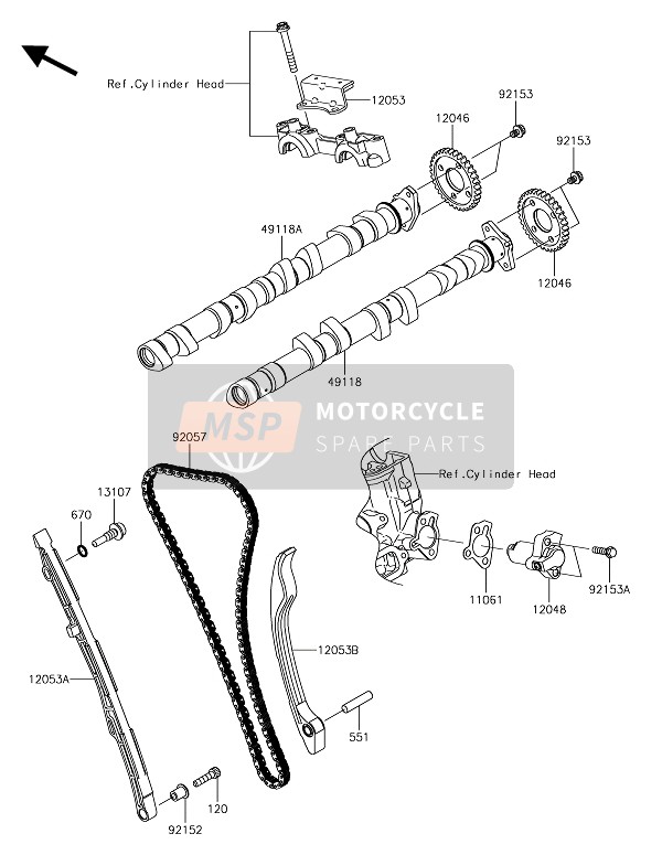 Kawasaki ZZR1400 ABS 2018 Camshaft(S) & Tensioner for a 2018 Kawasaki ZZR1400 ABS