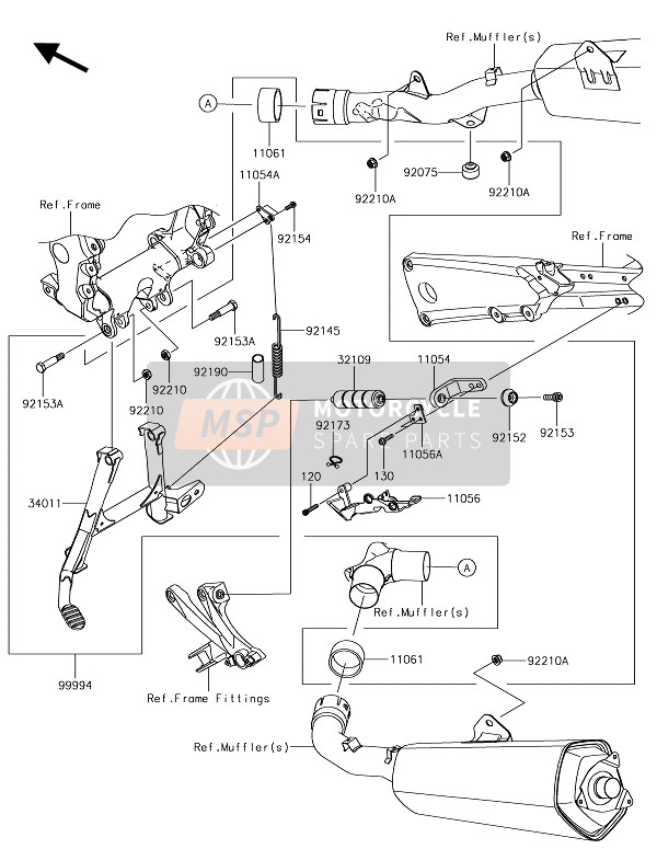 Kawasaki ZZR1400 ABS 2018 ZUBEHÖR (STÄNDER MITTE) für ein 2018 Kawasaki ZZR1400 ABS