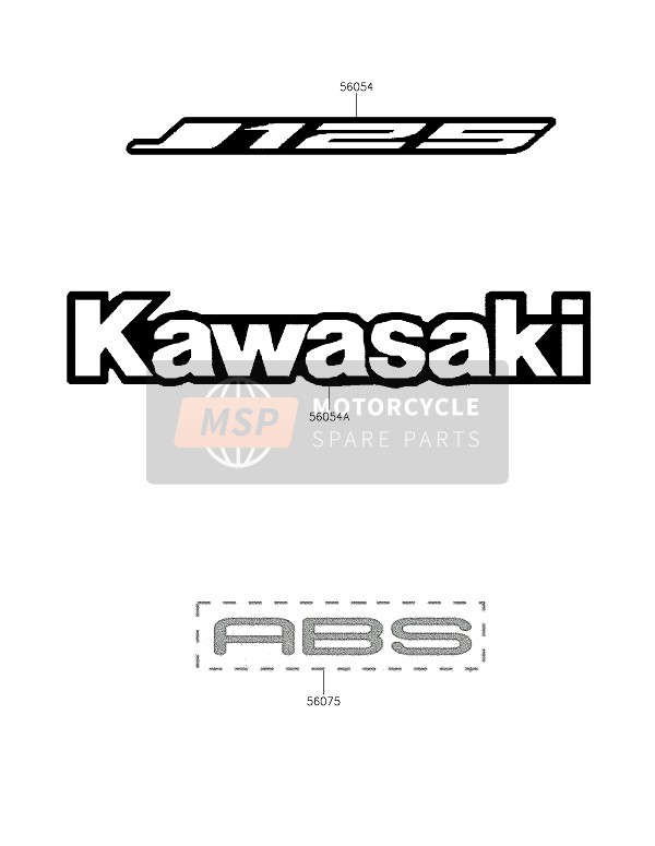 Kawasaki J125 2019 Calcomanías (Verde) para un 2019 Kawasaki J125