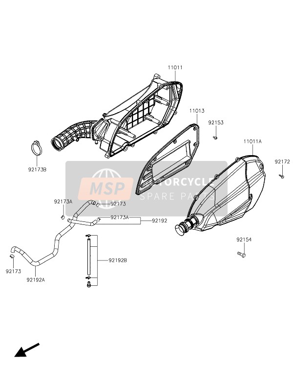 Kawasaki J300 2019 Air Cleaner for a 2019 Kawasaki J300