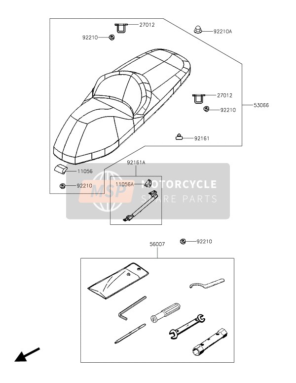 Kawasaki J300 2019 Posto A Sedere per un 2019 Kawasaki J300