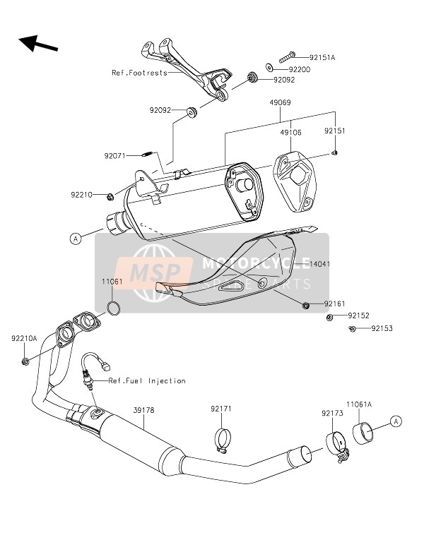 Kawasaki NINJA 400 2019 SCHALLDÄMPFER für ein 2019 Kawasaki NINJA 400