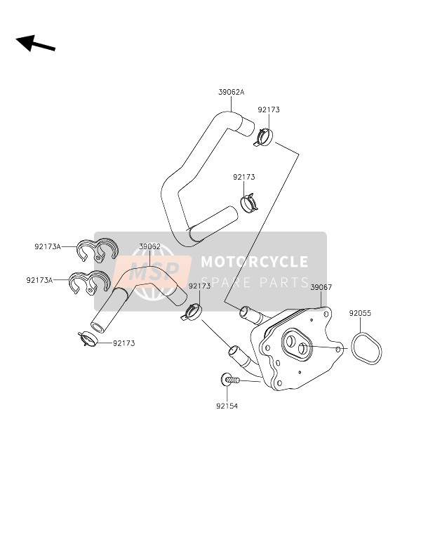 Kawasaki NINJA H2 SX 2019 Oil Cooler for a 2019 Kawasaki NINJA H2 SX