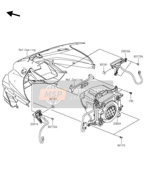 230160614, LAMP-ASSY, Position, Rh, Kawasaki, 0