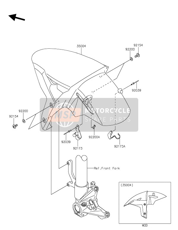 Kawasaki NINJA H2 SX SE+ 2019 VORDERE(R) KOTFLÜGEL für ein 2019 Kawasaki NINJA H2 SX SE+