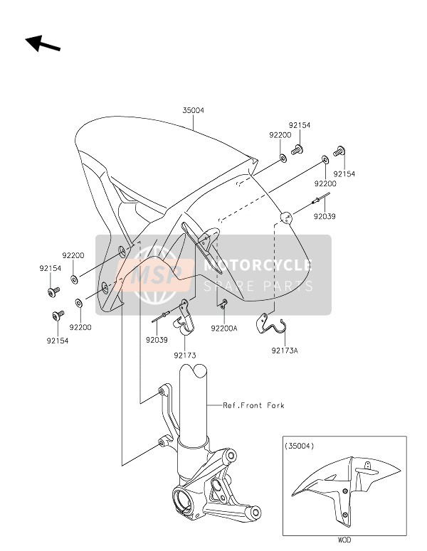 Kawasaki NINJA H2R 2019 Front Fender(S) for a 2019 Kawasaki NINJA H2R