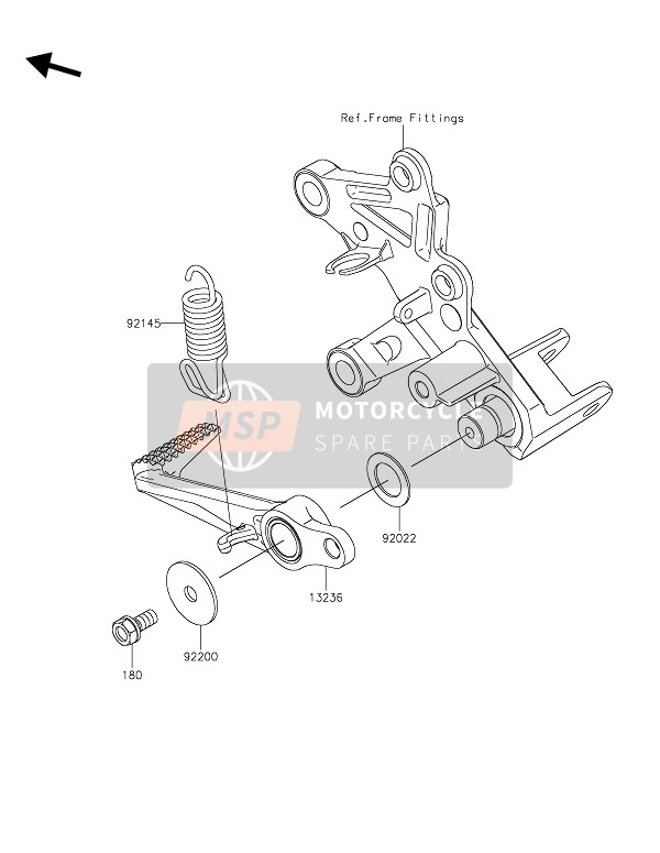 Kawasaki NINJA H2R 2019 Brake Pedal for a 2019 Kawasaki NINJA H2R