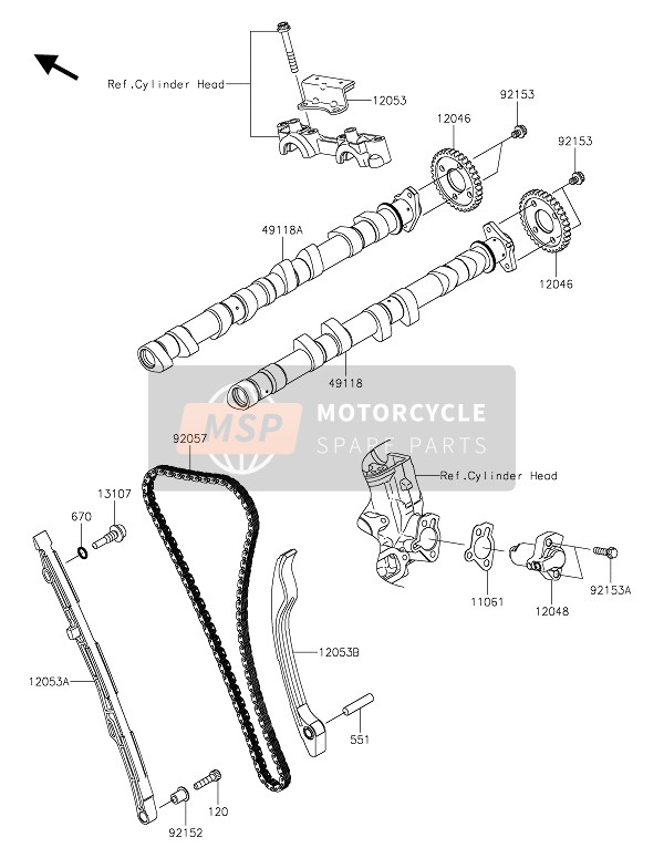 Kawasaki ZZR1400 ABS 2019 Árbol De Levas(S) & Tensor para un 2019 Kawasaki ZZR1400 ABS