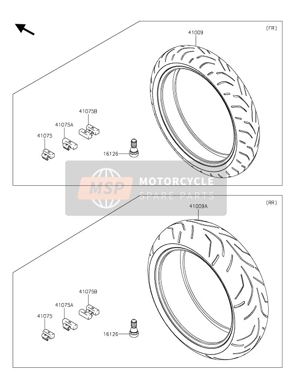 Kawasaki ZZR1400 ABS 2019 Llantas para un 2019 Kawasaki ZZR1400 ABS