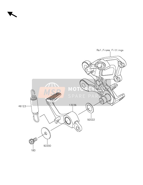 Kawasaki ZZR1400 ABS 2019 Pedale del freno per un 2019 Kawasaki ZZR1400 ABS