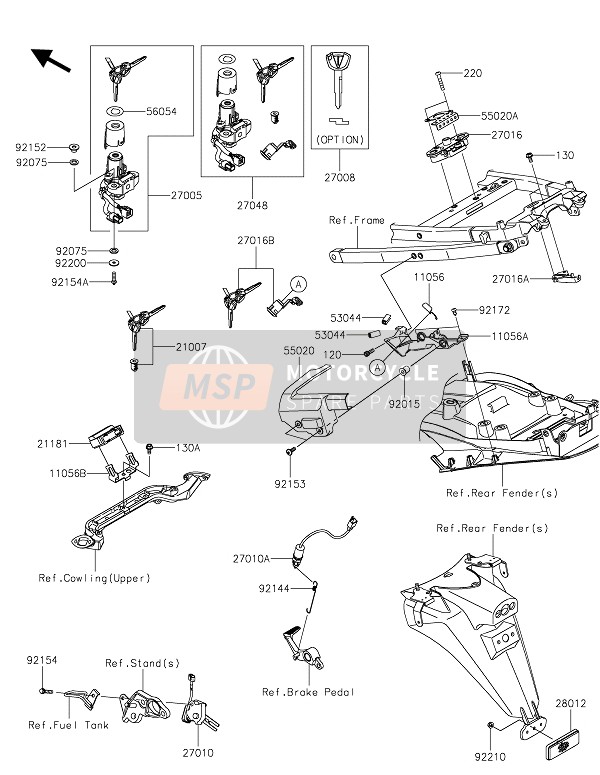 Kawasaki ZZR1400 ABS 2019 Interruttore di accensione per un 2019 Kawasaki ZZR1400 ABS