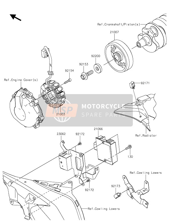 210030185, Stator, Kawasaki, 0