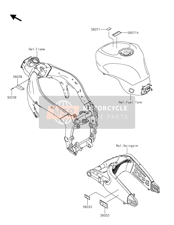 Kawasaki NINJA ZX-6R 2019 Étiquettes pour un 2019 Kawasaki NINJA ZX-6R