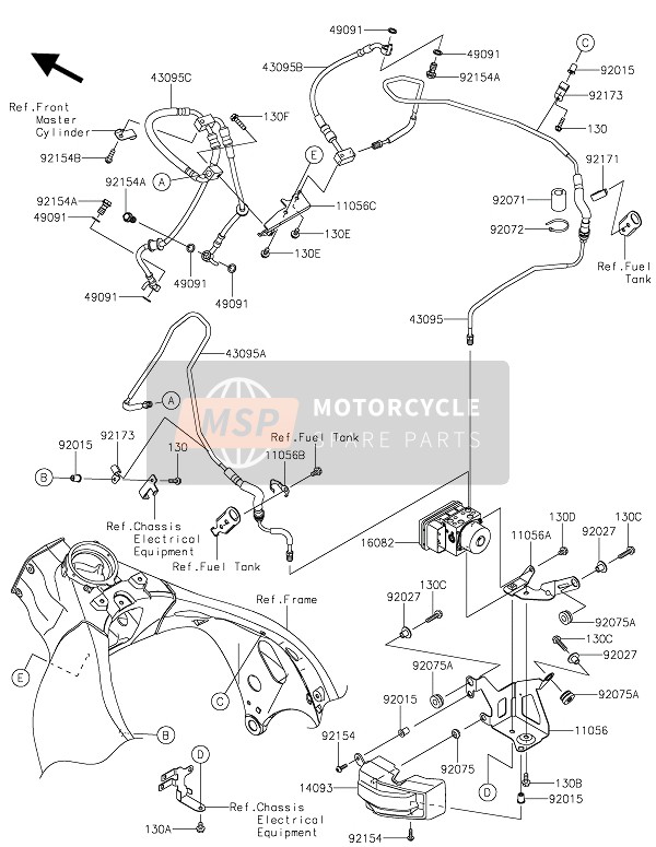 Kawasaki NINJA ZX-10RSE 2019 Brake Piping for a 2019 Kawasaki NINJA ZX-10RSE