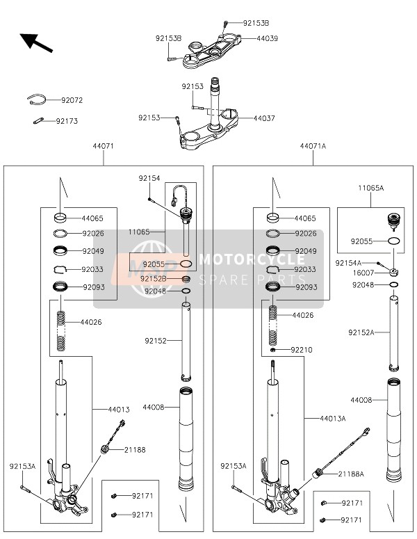 44071132659J, DAMPER-ASSY,Rh,Silver, Kawasaki, 0