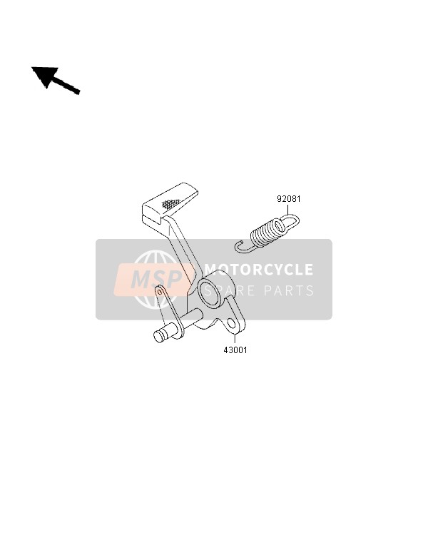 Kawasaki GPZ1100 1996 Brake Pedal for a 1996 Kawasaki GPZ1100