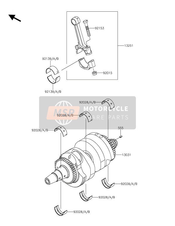 Kawasaki VERSYS 650 2019 Crankshaft for a 2019 Kawasaki VERSYS 650