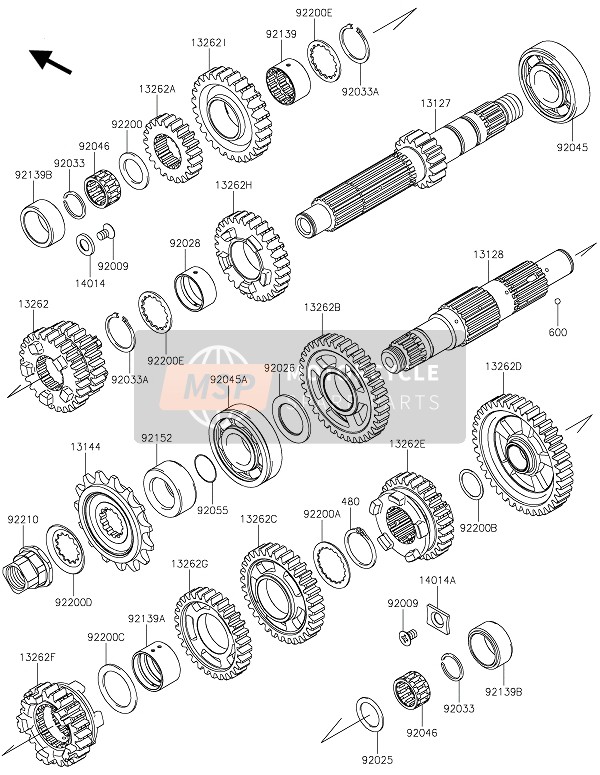 132621230, Gear,Output 6TH,23T, Kawasaki, 1